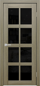 Товар Межкомнатная дверь Легенда К-8 Тон Неаполь Остекление Лакобель черное